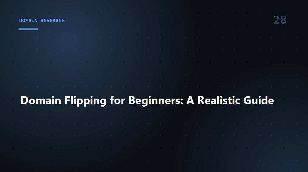 Domain Flipping for Beginners: A Realistic Guide