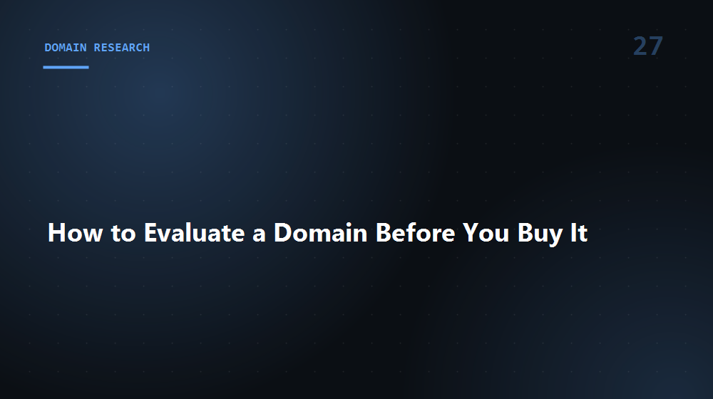 How to Evaluate a Domain Before You Buy It