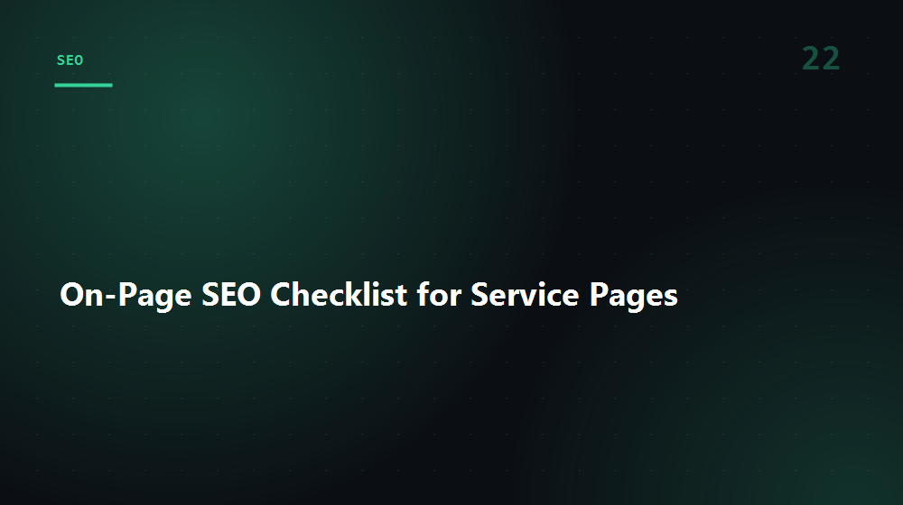 On-Page SEO Checklist for Service Pages