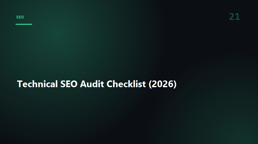 Technical SEO Audit Checklist (2026)