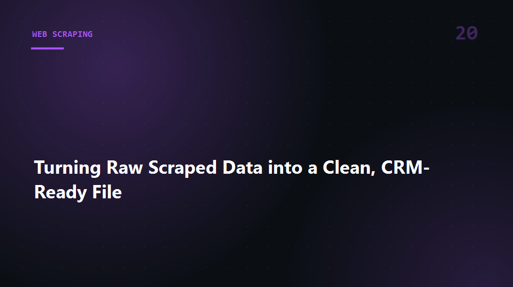 Turning Raw Scraped Data into a Clean, CRM-Ready File